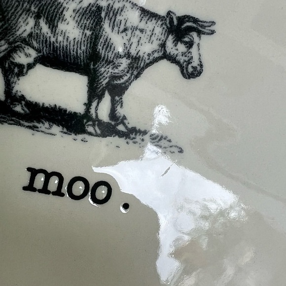 Rae Dunn Farmline Farmhouse Serving Platter Steer Chicken Pig Moo Cluck Oink GUC - Picture 9 of 9